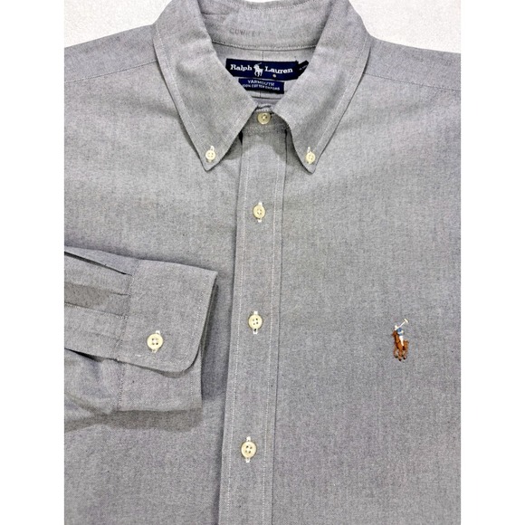 Polo Ralph Lauren Other - Polo Ralph Lauren Yarmouth Shirt Men Gray 17.5 36/37 Flesh Pony Button Down L/S
